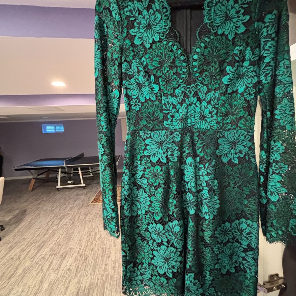 Elegant Green Lace Dress
